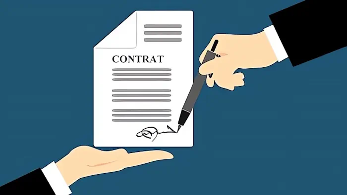 Image signature d'un contrat.